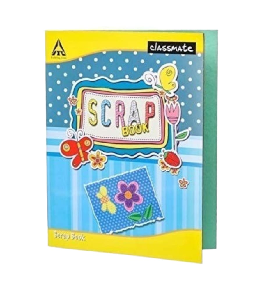Classmate Scrapbook for Kids 28cm x 22cm - 32 Pages, Unruled Colorful Paper Sheets for Projects, School, DIY Art and Craft